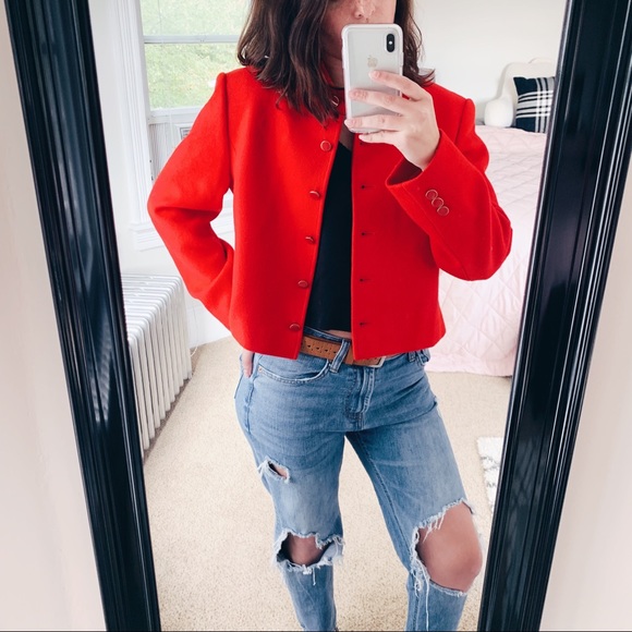 Pendleton Jackets & Blazers - PENDLETON | Vintage Bright Red Cropped Blazer Sz M